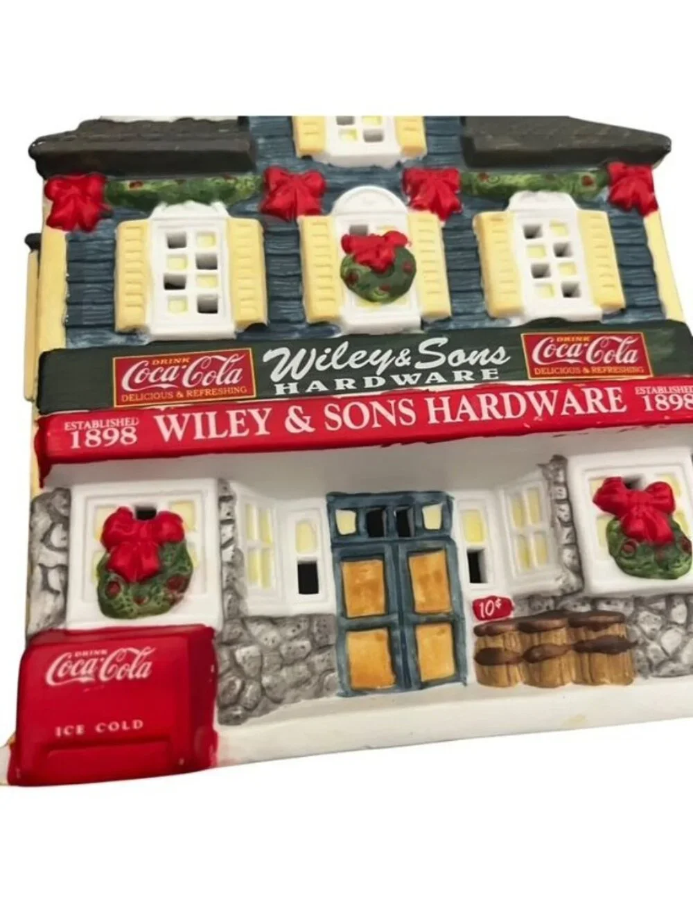 Coca-Cola Town Square 1997 Wiley & Sons Hardware Ceramic Christmas Village Build